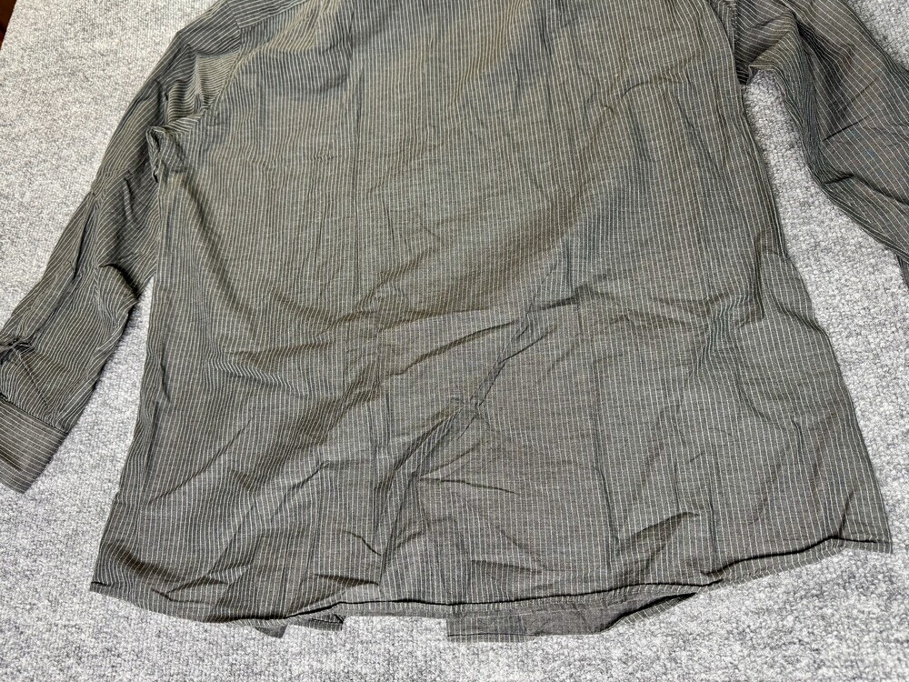 BCBGMAXAZRIA Shirt Mens L Gray Pinstripe Long Sleeve Button Up Modern Fit - Picture 14 of 14